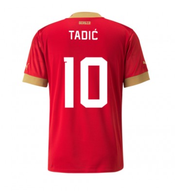 Serbia Dusan Tadic #10 Koszulka Podstawowych MŚ 2022 Krótki Rękaw
